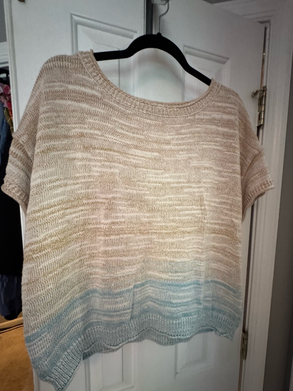 Light Cream Ombre Knit Sweater - Women's Lightweight Pullover